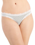 Jenni Women's Lace-Trim Thong Hthr Grey XXL
