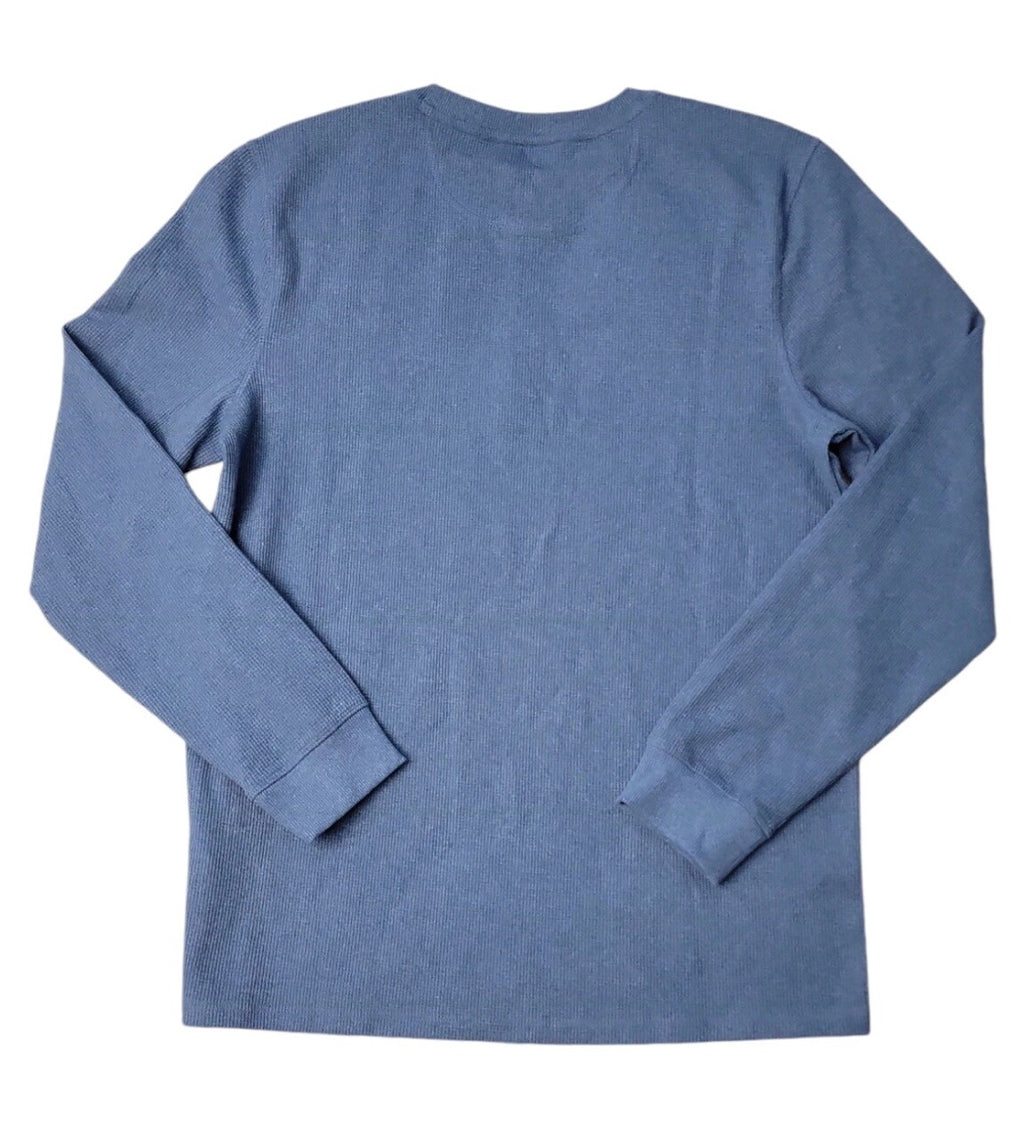 Member's Mark Men's Waffle Knit Soft Thermal Henley Large Singing The Blues