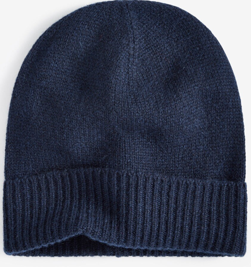 Charter Club Cashmere Cuffed Beanie Navy ONE SIZE
