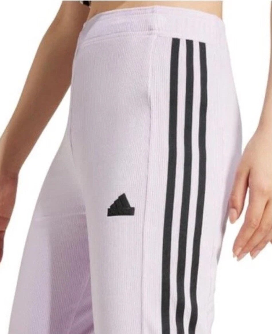 adidas Women's Tiro Ribbed Velour Flared leggings Size L Ice Lavender 