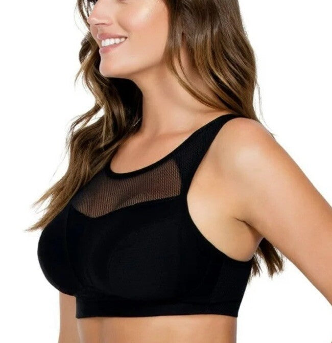 Parfait Breeze Wireless Unlined Sports Bra,  Black 34C