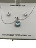 r h macy co fine jewelry Sterling Silver Genuine Blue Topaz Necklace With Earr 
