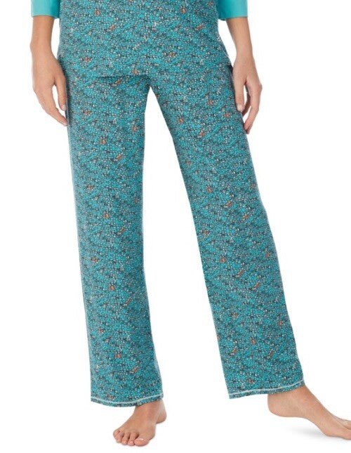 Cuddl Duds Women's Printed 3/4-Sleeve Pajamas Set Small Multicolored 