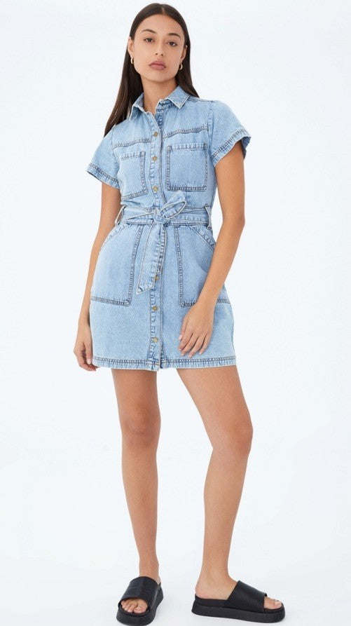 COTTON ON Women's Utility Mini Dress Size S Mid Wash