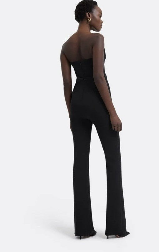 Safiyaa BLACK Women's Myrine Strapless Flare Jumpsuit Black US 4