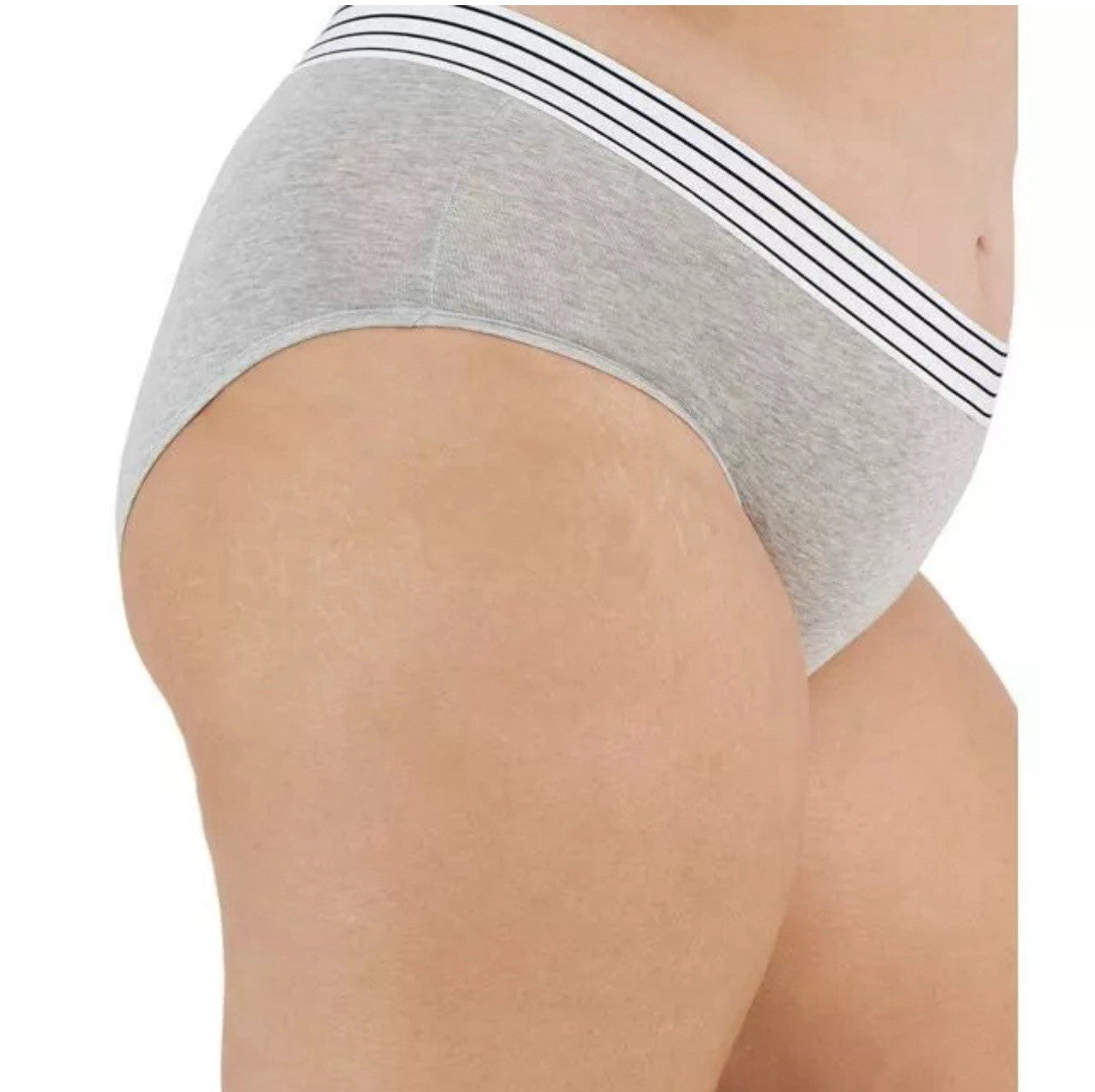 Jenni Women's Lace-Trim Cotton Hipster Underwear, Grey Heather S