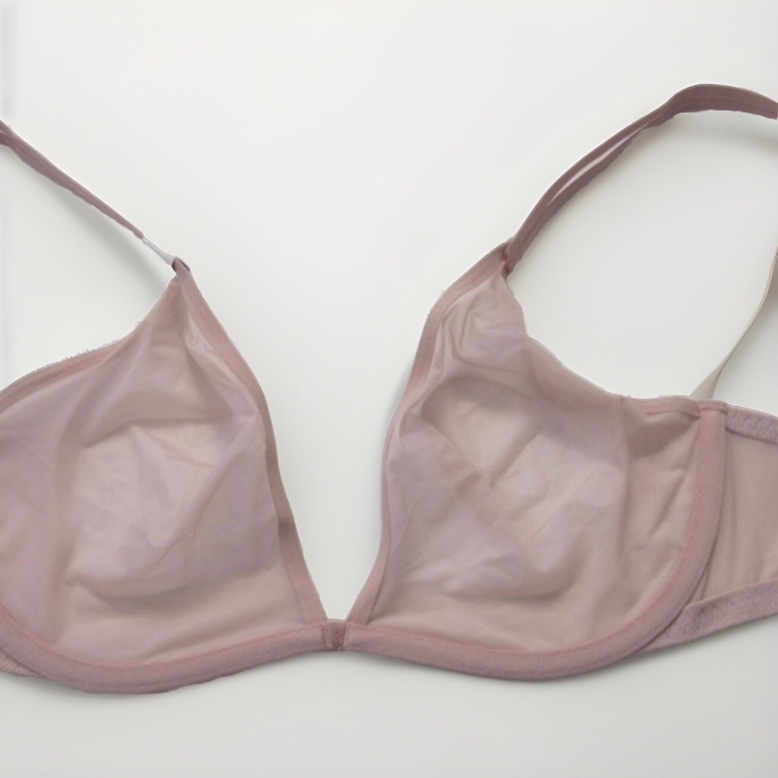 Calvin Klein Women's Sheer Marquisette Unlined Plunge Bra Beige 32B
