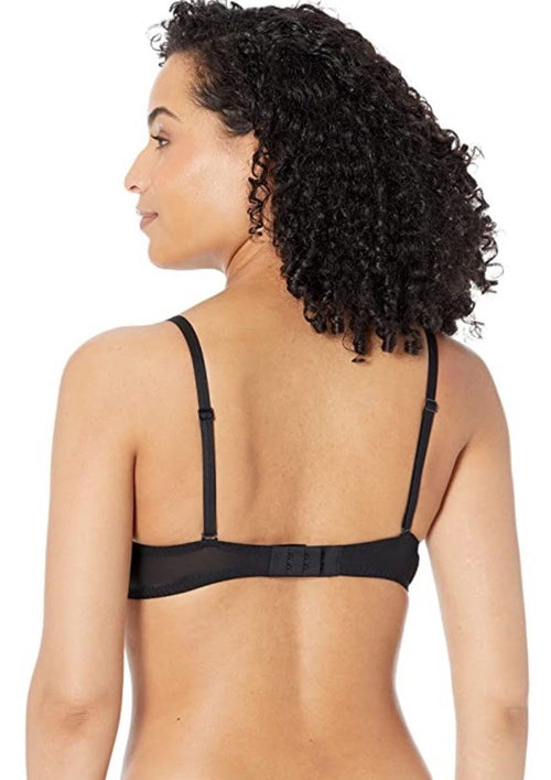 Calvin Klein Women's Sheer Marquisette Unlined Plunge Bra Black 34D