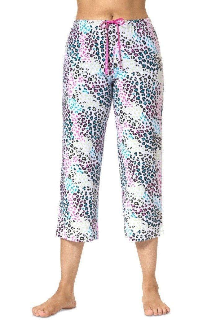 Hue Women's Spring Leopard Printed Capri Pajama Pants XL
