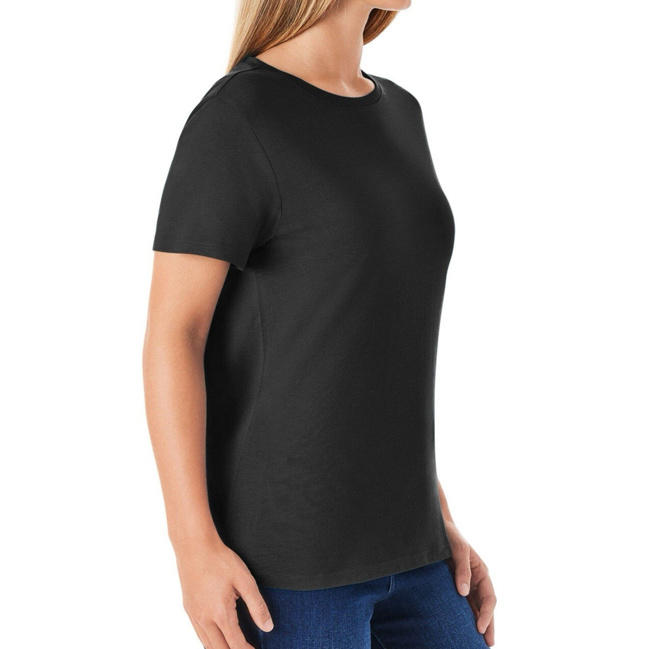 Members Mark Women's Essential Short Sleeve Relaxed Fit Crewneck Tee Size L