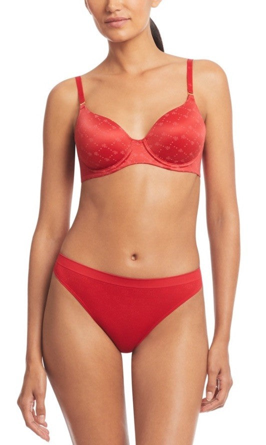 Lauren Ralph Lauren Comfort Collection Repeat-Logo T-shirt Bra Ruby Red 38C