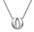 Alex Woo Little Letter by Initial Pendant Necklace in Sterling Silver "O”