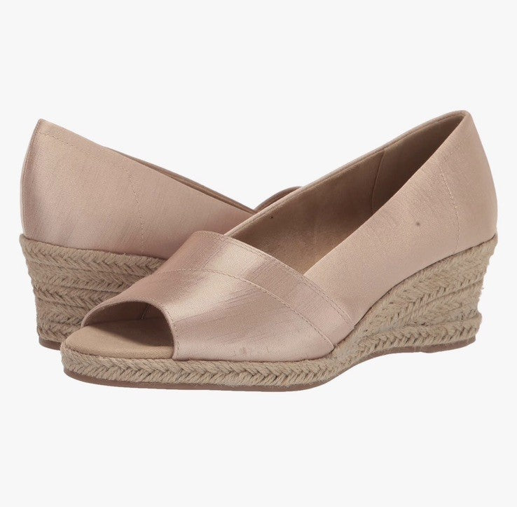 Easy Street Women's Jasper Super Flex Espadrille Sandals Natural Thai Silk 8ww