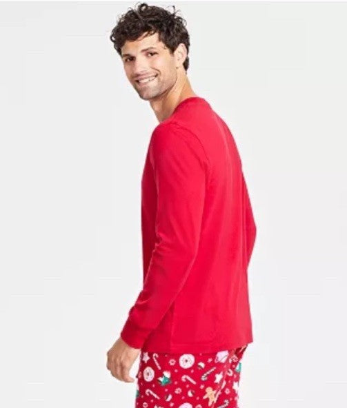 Family Pajamas Men's Red Shirt Only Size Small