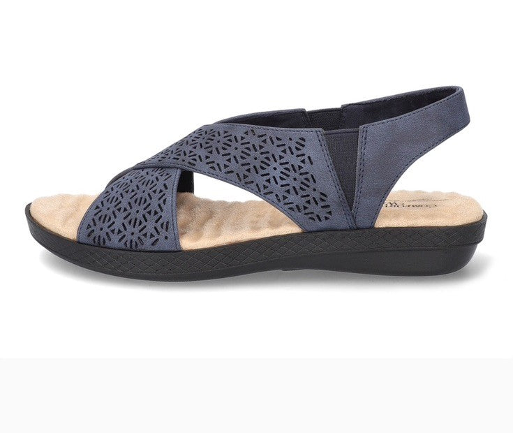 Easy Street Women's Claudia Comfort Wave Sandals Navy/Gore 71/2 M