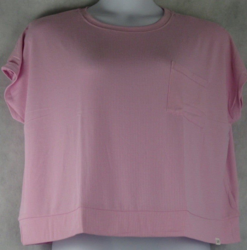 Gap GapBody Women's Ribbed Short-Sleeve Pajama Top - Butterfly Pink