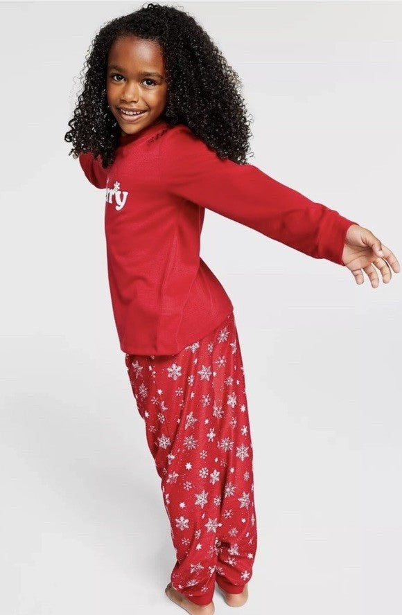 Family Pajamas Matching Kid's Merry Snowflake Mix It Family Pajama Set 2T-3T