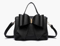 GROSSI/LIKE DREAMS Eva double bowtie vegan leather top handle crossbody -BLACK