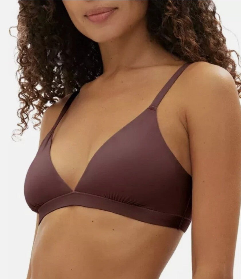 GAP GapBody Women's Super Stretch Triangle Bralette Warm Dark Brown XS Stretch
