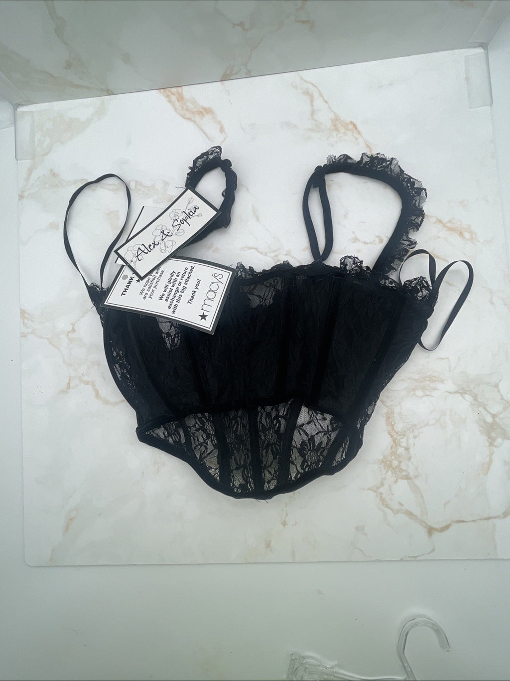 • Chrome Product Details Alex & Sophia Juniors' Velvet-Trim Lace Corset Top 9/10