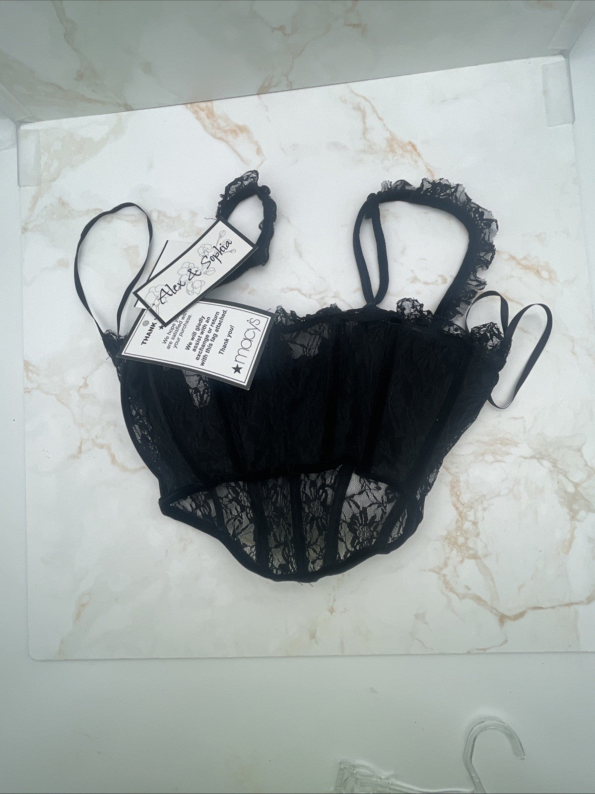• Chrome Product Details Alex & Sophia Juniors' Velvet-Trim Lace Corset Top 9/10