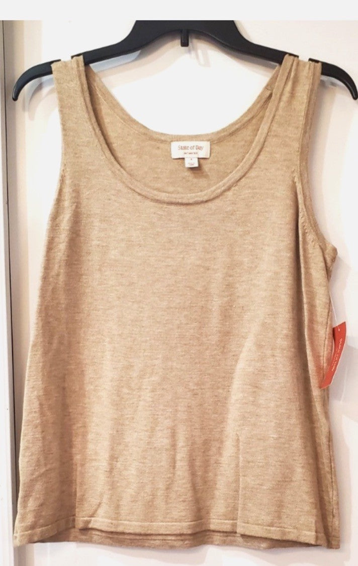 State of Day Women's Sweater Knit Loungewear Top ONLY Toasted Peanut Size Small