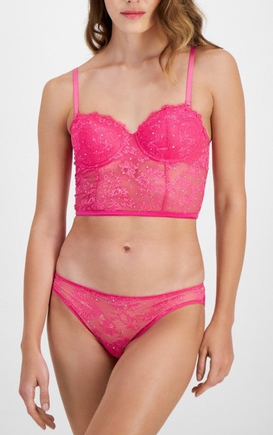 I.n.c. International Concepts Women's Embellished Lace Bustier, Divine Berry, M