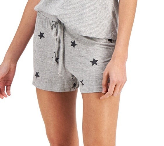 Jenni Super Soft Printed Pajama Shorts Gry Spaced Star M