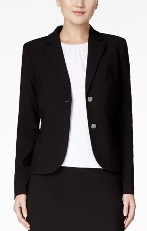 Calvin Klein Two-Button Blazer Black Size 4