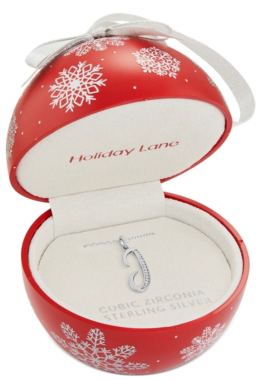 Holiday Lane Cubic Zirconia Initial Pendant Necklace 18k Gold-Plated 