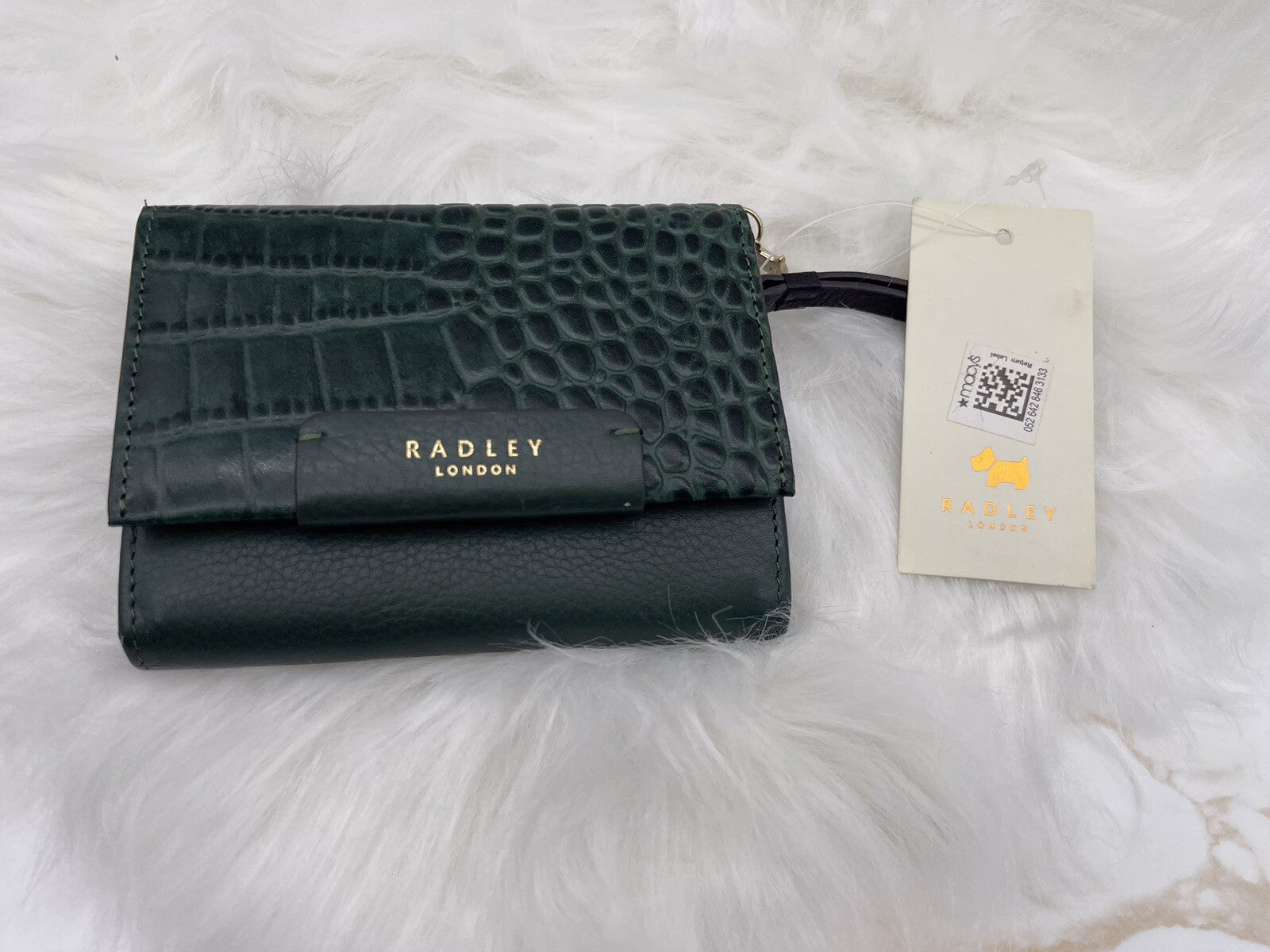 Radley London Croc-Embossed Arlington Court Leather Wallet Dark Green