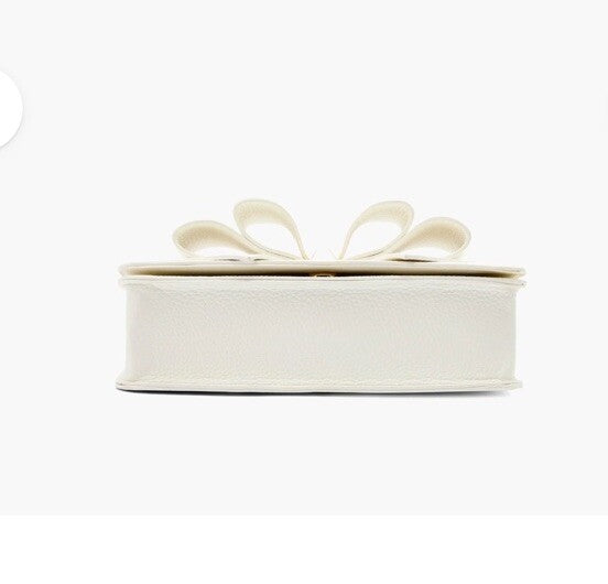 JANE OVERFLAP BOW CROSSBODY BAG WHITE
