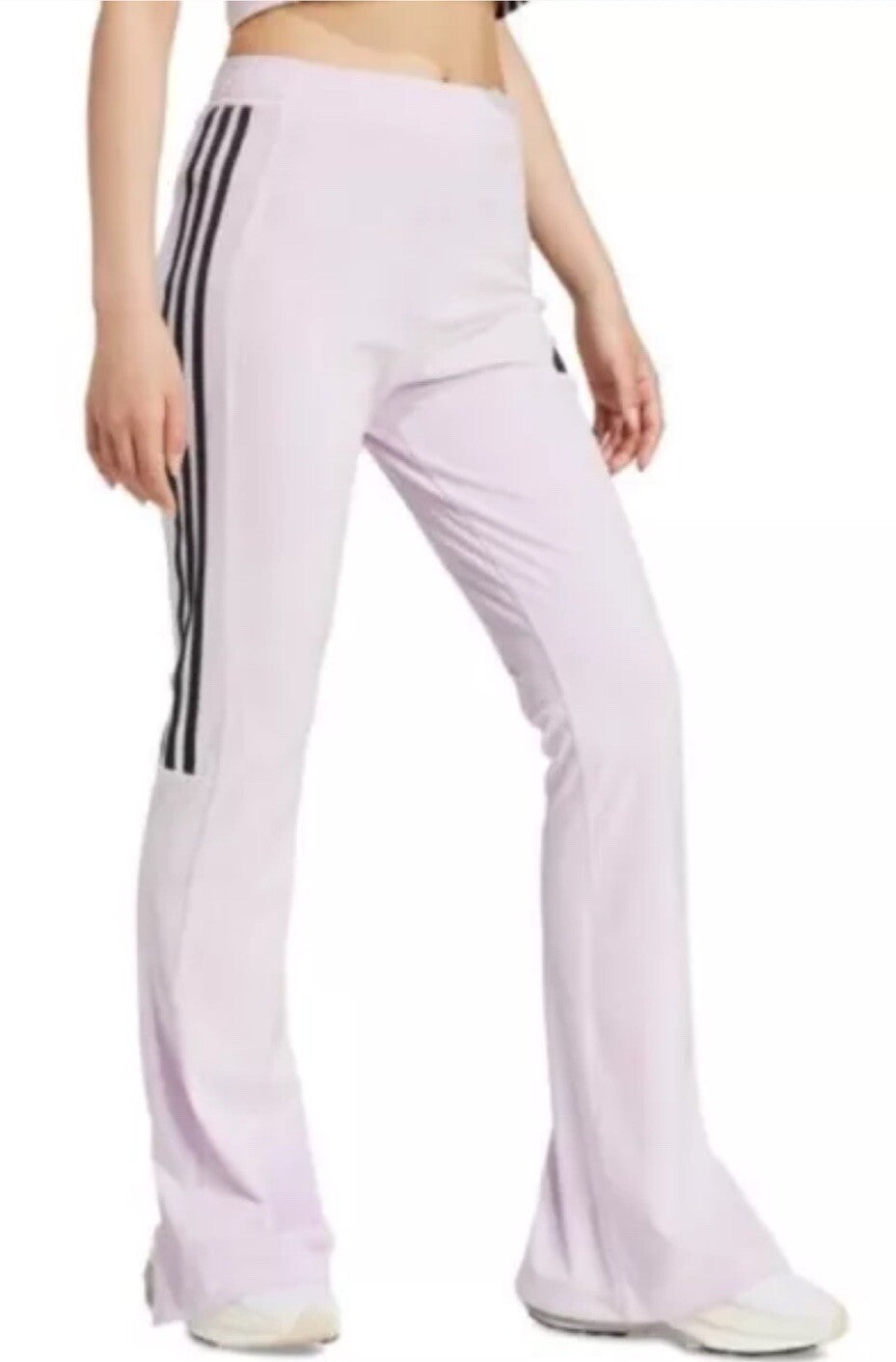 adidas Women's Tiro Ribbed Velour Flared leggings Size L Ice Lavender 