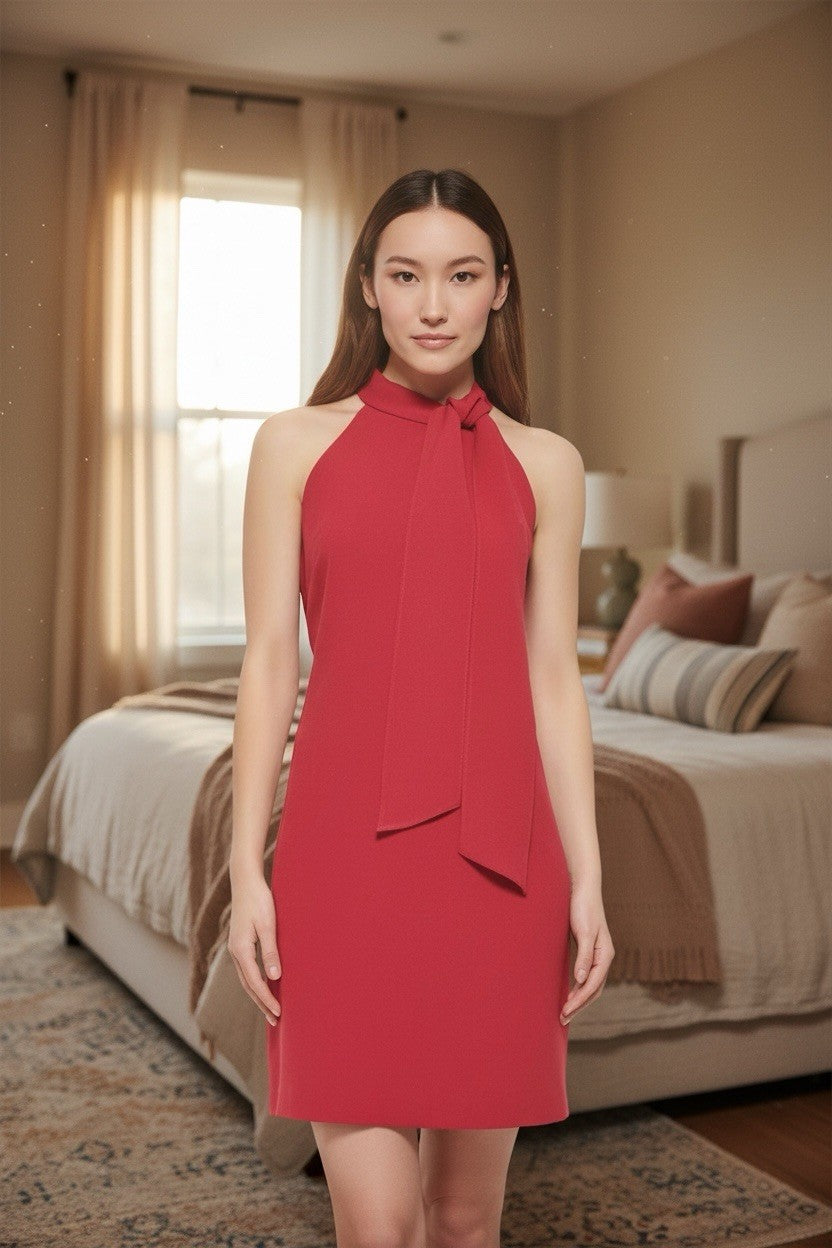 Vince Camuto Womens Bow Neck Halter Sheath Dress, Style # Vc0m3404 - 12