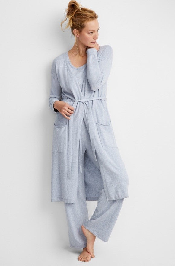 State of Day Women's Long Sweater Knit Layering Robe Grey XS