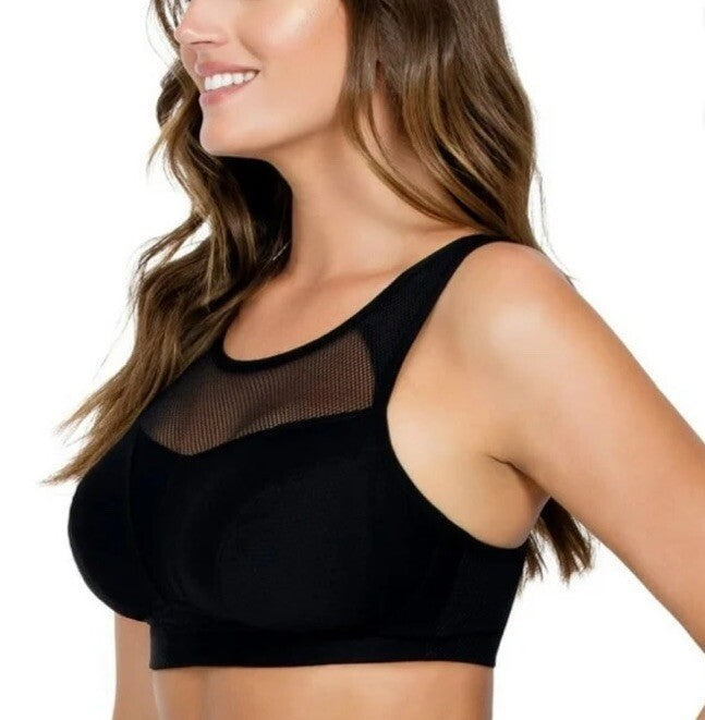 Parfait Breeze Wireless Unlined Sports Bra,  Black 34C