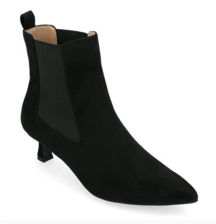 Journee Collection Women's Tenlee Pointed Toe Kitten Heel Dress Black 10