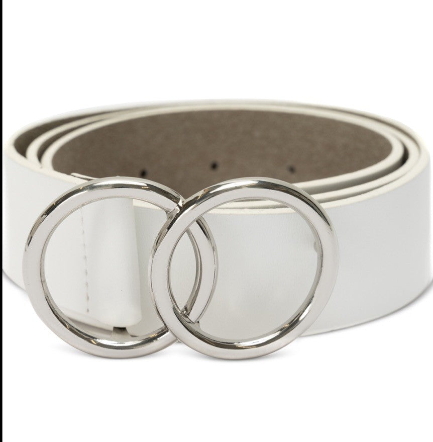 I.N.C. International Concepts Double Circle Belt Women's M White