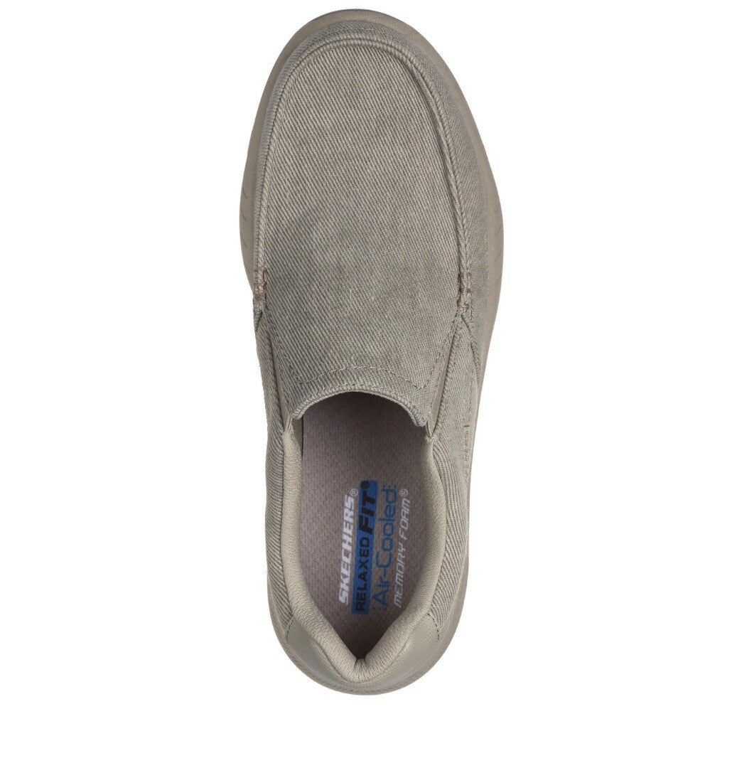 Skechers Men's Cohagen Canvas Slip On Shoe  Color Toupe 16941S Size 9 New