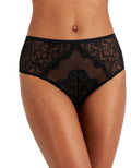 Inc International Concepts Women s Lace-Trim High-Waist Mesh Brief, Black, Small