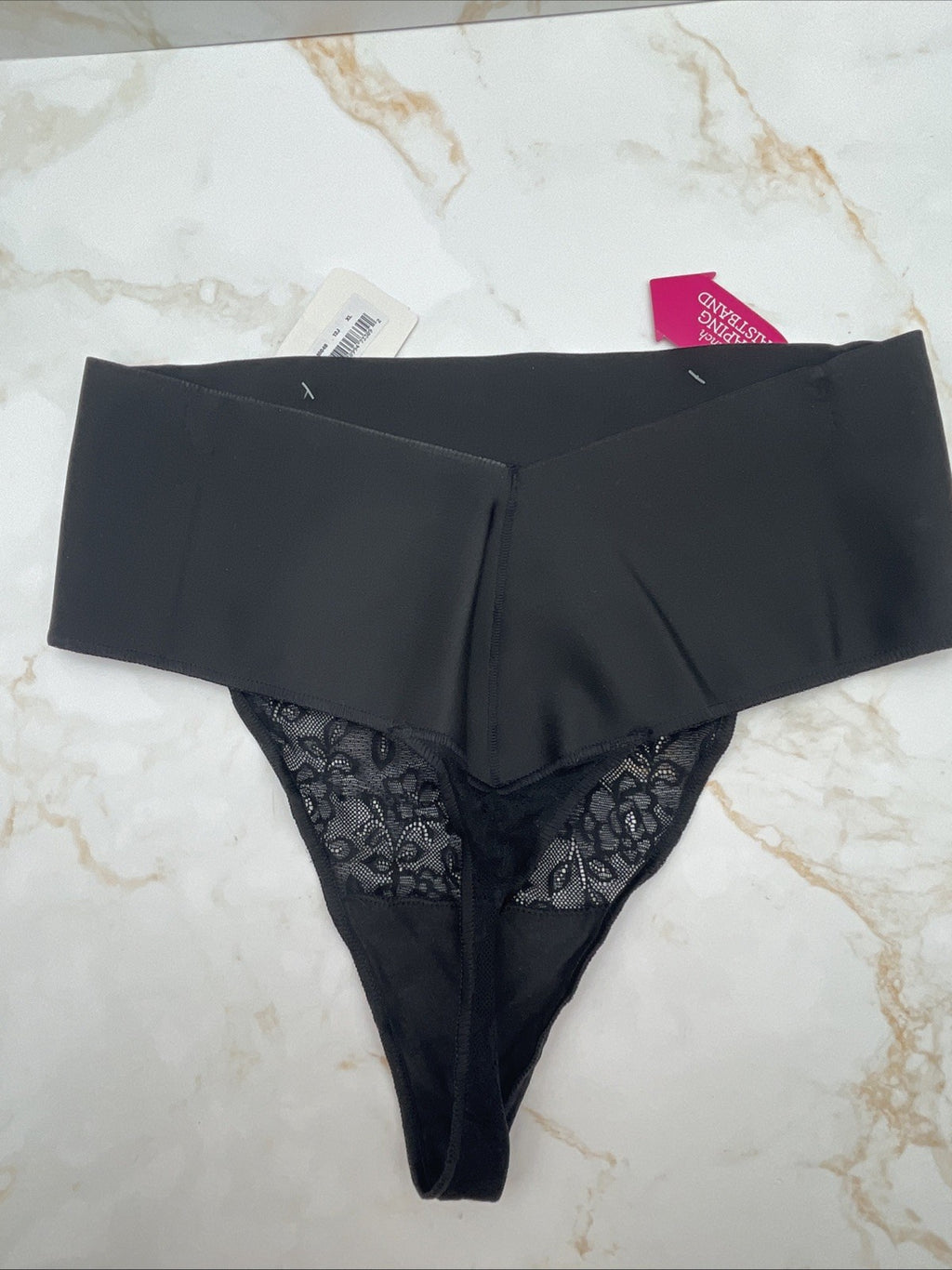 Maidenform Tame Your Tummy Lace Thong Women's Shapewear Underwear  Size XL Black