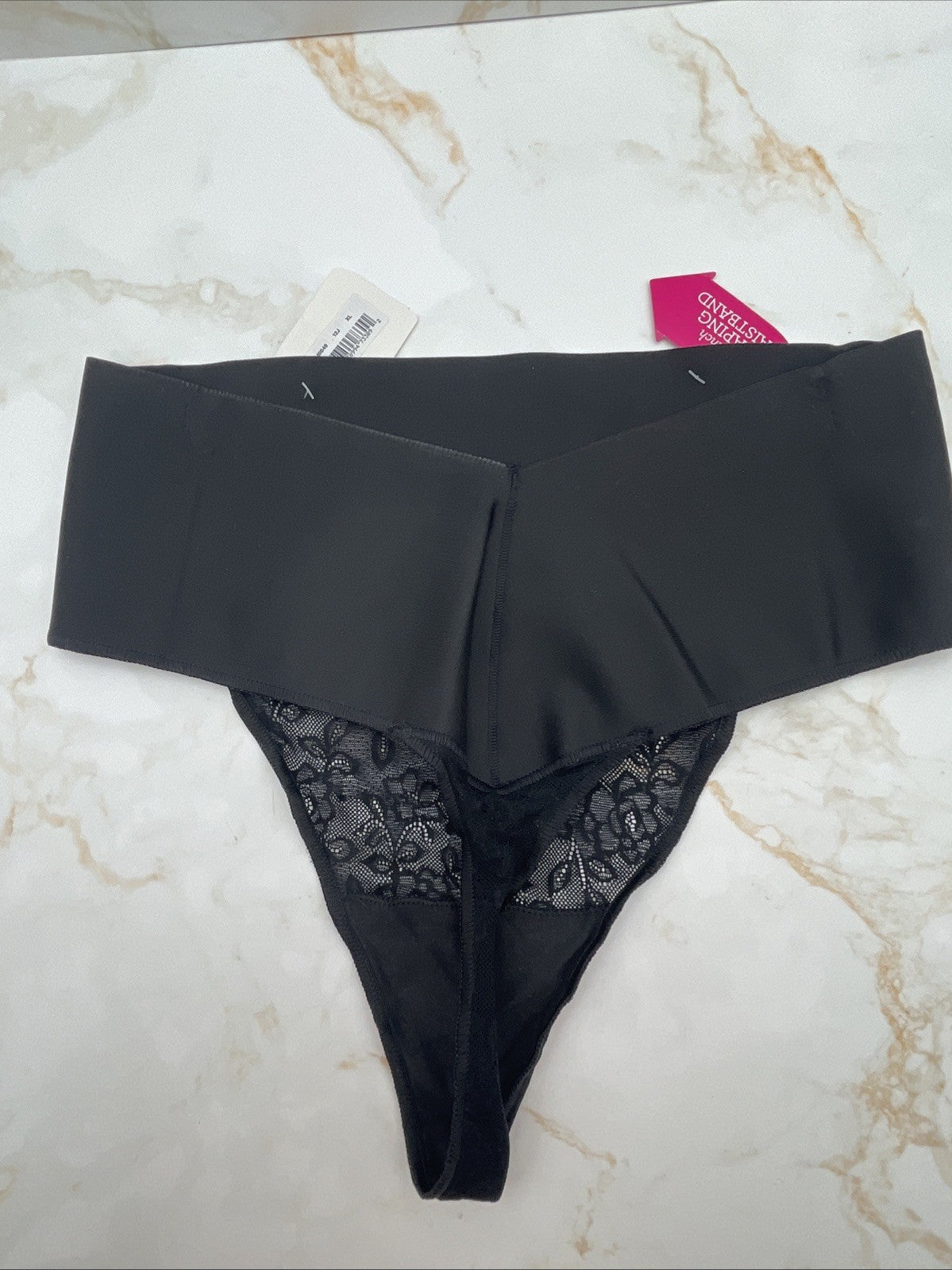 Maidenform Tame Your Tummy Lace Thong Women's Shapewear Underwear  Size XL Black