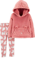 Carter's Girls' 2-Piece Pullover & Legging Set (6- Months Pink/Polar Bear)