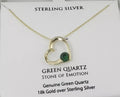 GREEN QUARTZ STONE OF EMOTION Genuine Green Quartz 18k Gold over Sterling Silver
