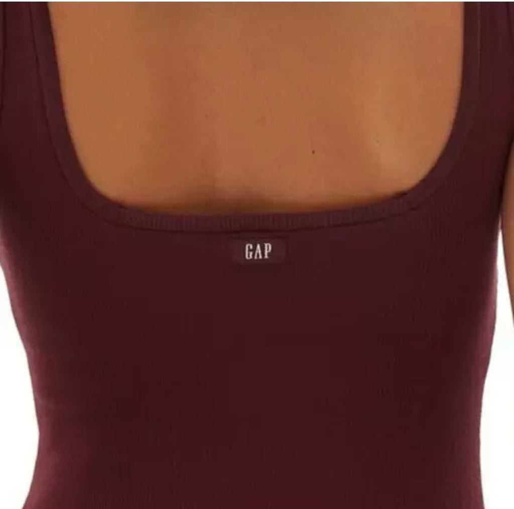 GapBody Women's Logo Comfort Thong Bodysuit Windsor Wine,  Size M