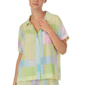 Sanctuary Women's Sz L Short Sleeves Notch Top One Pice Top Only Multicolored