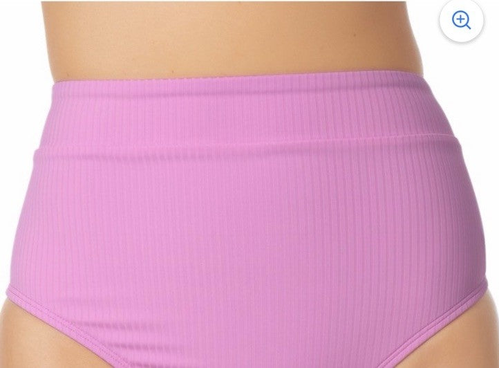California Waves Juniors' High-Waist Bikini Bottoms,  Orchid L