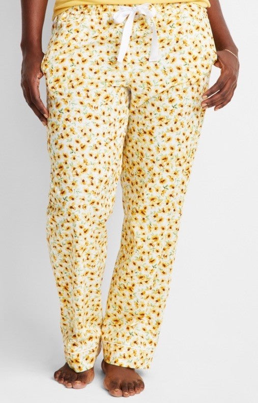 State of Day Women's Printed Poplin Pajama Pants XS Corn silk