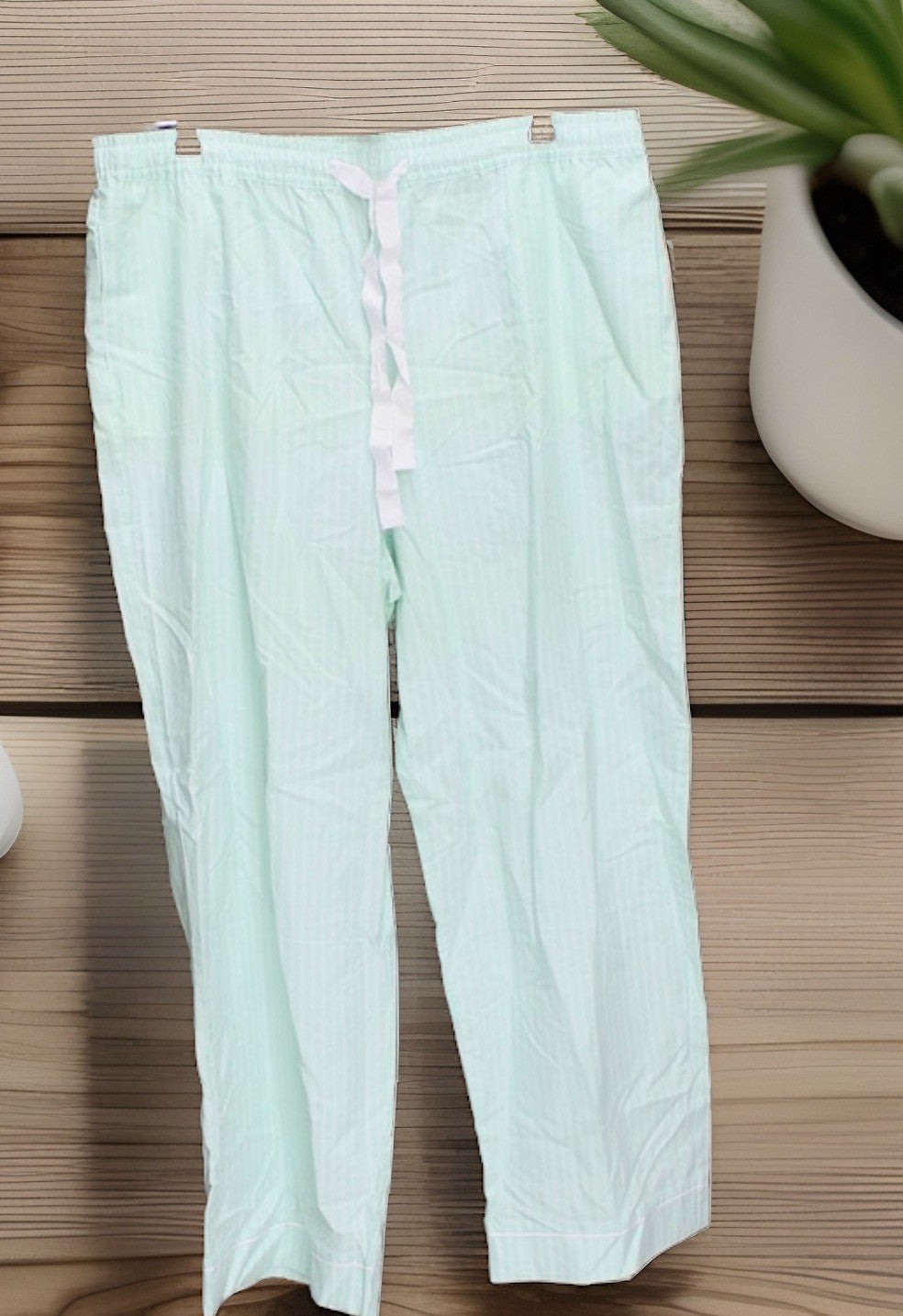 State of Day Women's Printed Poplin Pajama Pants - Tea Green Size XL