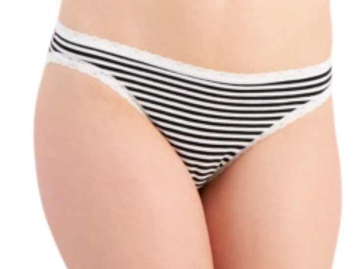 Jenni Lace Trim Hipster Underwear M Feeder Striped